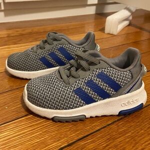 Adidas toddler sneakers size 6 grey and blue